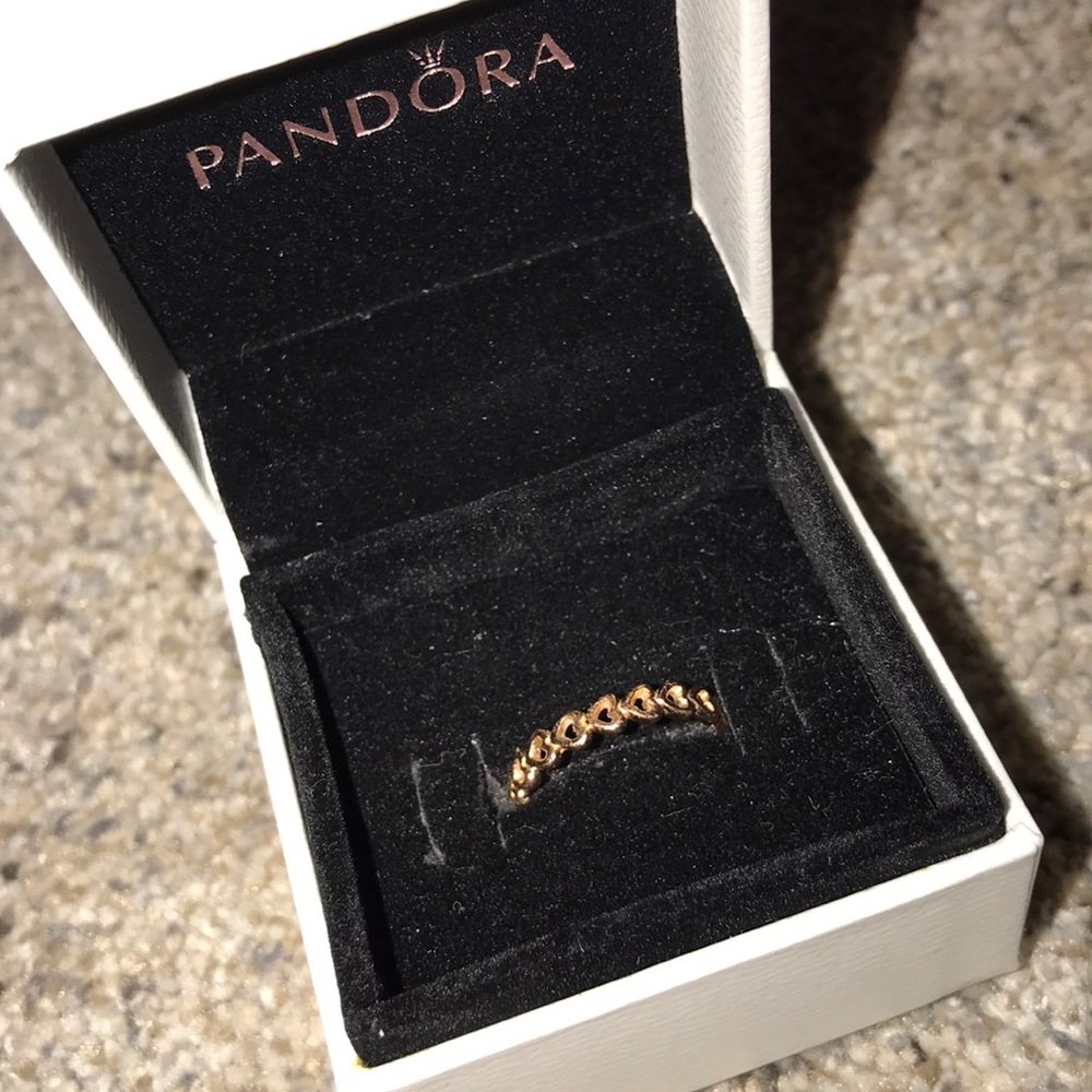 Rose gold love linked ring